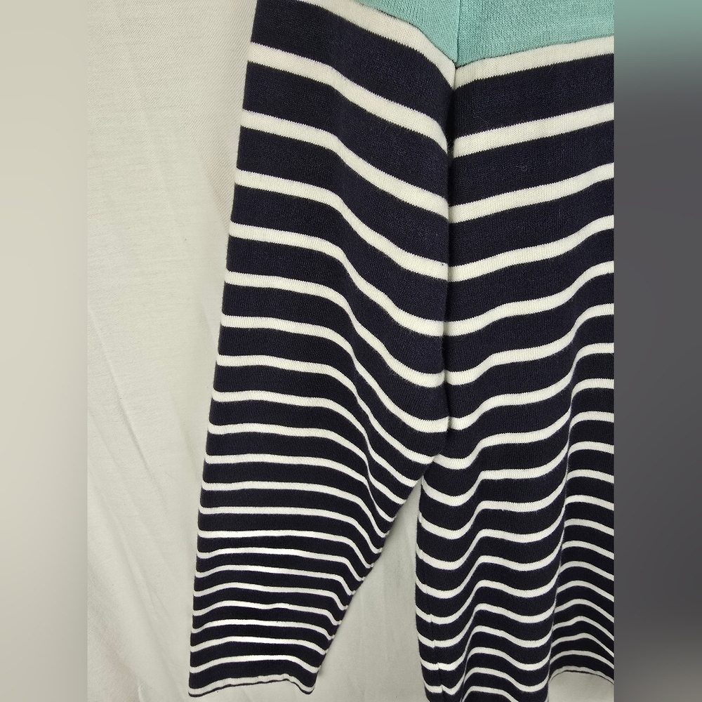 Talbot's Lot Of 2 Blue/ Navy Striped And Teal Long Sleeve Shirts Sz M - Picture 4 of 11